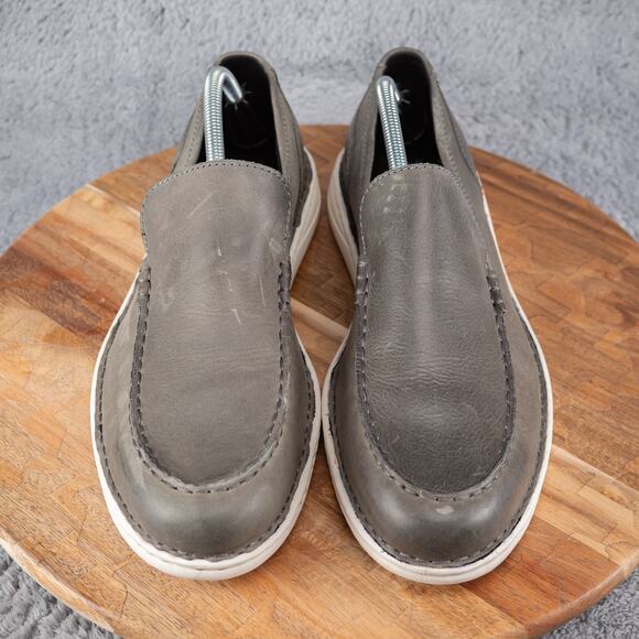 Born Thaton Loafers Gray Leather Slip On Comfy Shoes Size 10.5 Casual - Picture 2 of 9